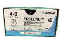 Пролен синий Ethicon М1.5 (4/0) 45 см, игла обратно-режущая PS-3 прайм, №24 - W8884T