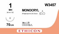 Монокрил фиолетовый Ethicon М4 (1) 70 см, игла колющая MH, №12 - W3457
