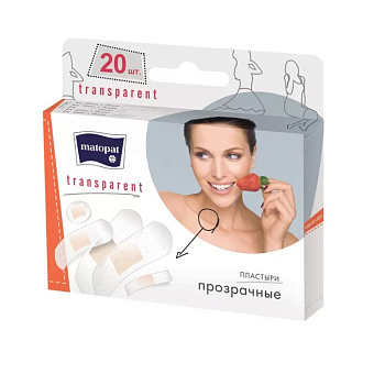Набор пластырей Matopat Transparent, 5 размеров, прозрачный, №20