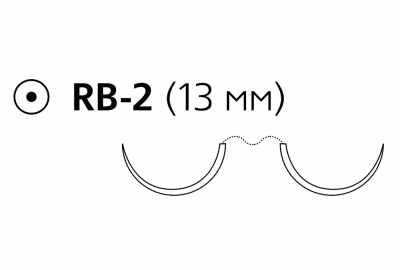 Пронова синяя Ethicon М1 (5/0) 75 см, две иглы колющие RB-2, №36 - PN8500H