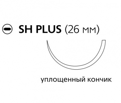 ПДС II фиолетовый Ethicon М2 (3/0) 70 см, игла колющая SH Plus, №36 - W9124H
