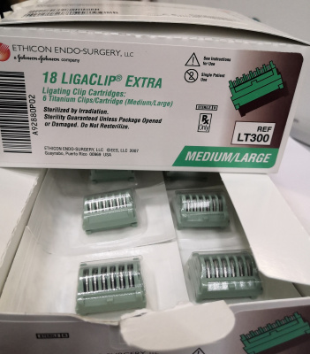 Клипсы Ethicon LIGACLIP EXTRA средне-большие, по 6 в кассете, №18