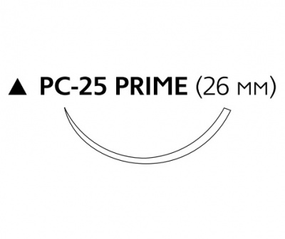 ПДС II неокрашенный Ethicon М2 (3/0) 70 см, игла режущая PC-25 прайм, №24 - W9625T