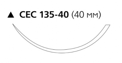 Пролен синий Ethicon М3.0 (2/0) 100 см, игла режущая CEC135-40, №12 - W8689