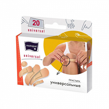 Пластырь Matopat Universal 1,9х7,6 см, №20