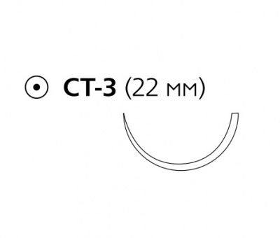 Викрил Плюс фиолетовый Ethicon М3 (2/0) 70 см, игла колющая CT-3, №36 - VCP328H