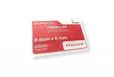 Материал гемостатический рассасывающийся Ethicon SURGICEL FIBRILLAR 2,5см х 5,1см №10 - 411961